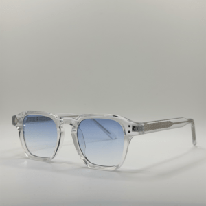 lunette de soleil icon verre bleu ciel monture transparente