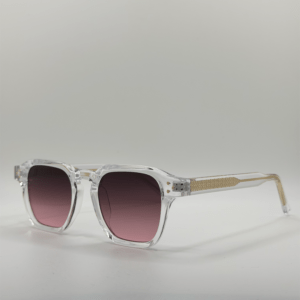 Lunette de soleil icon verre rose monture transparente