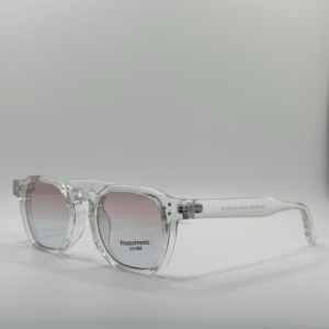 Lunette de soleil polarisé verre rose monture transparente